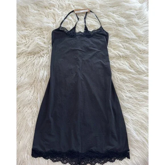Skims Fits Everybody Lace Slip Dress Onyx Size Large - Picture 2 of 9